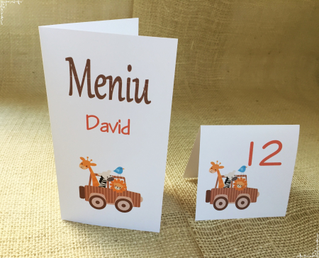 Meniuri & nr de BOTEZ - Meniu Baby Animals
