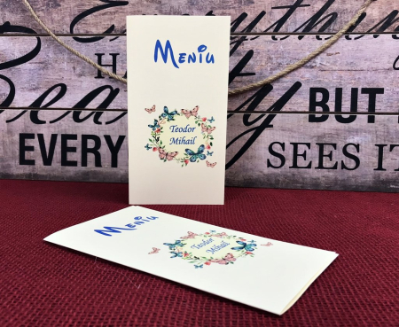 Meniuri & nr de BOTEZ - meniu Coronita de Fluturi
