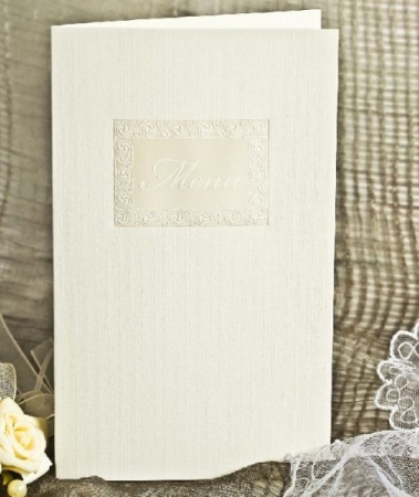 NUNTA - MENIU CREM CU DESENE IN RELIEF