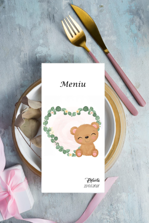 Meniuri & nr de BOTEZ - meniu CUTE BABY BEAR