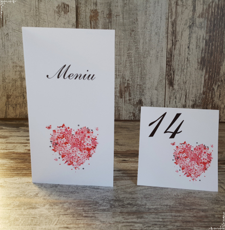 Meniuri pentru NUNTA - MENIU  Floral Heart