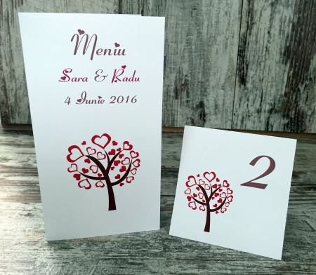 Meniuri pentru NUNTA - meniu TREE LOVE
