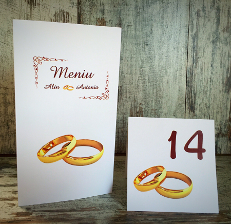 Meniuri pentru NUNTA - MENIU  WEDDING RINGS