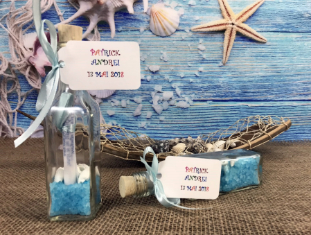 INVITATII BOTEZ - Mesaj in sticla BLUE