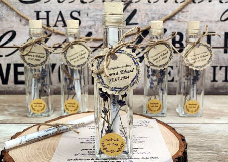 INVITATII BOTEZ - Mesaj in sticla LAVANDA