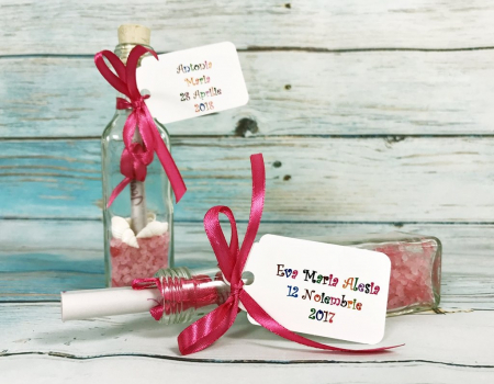 INVITATII BOTEZ - Mesaj in sticla Roz