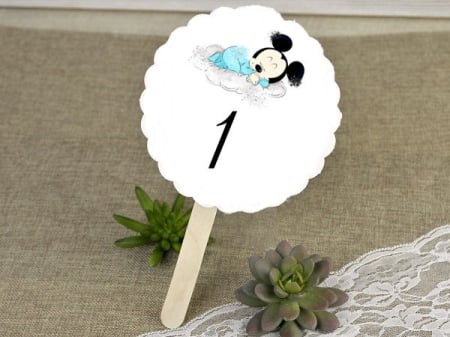 Meniuri & nr de BOTEZ - Numar Masa - MiCKEY Sleeping (rotund)