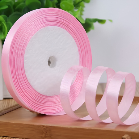 Marturii NUNTA - Pamblica satin 0.6 cm ROZ - 1 ROLA