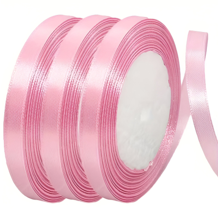 Pamblica satin 0.6 cm ROZ - 1 ROLA [1]