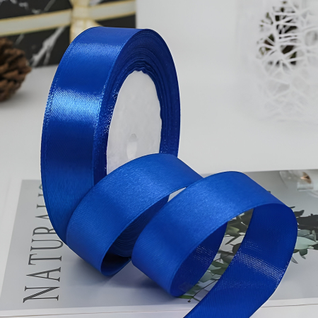 NUNTA - Pamblica satin 2 cm ALBASTRU