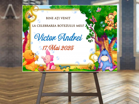 Banner nume & Props Candy Bar - Panou BUN VENIT WINNIE