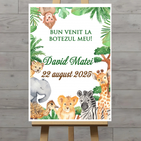 BOTEZ - Panou BUN VENIT Safari NEW