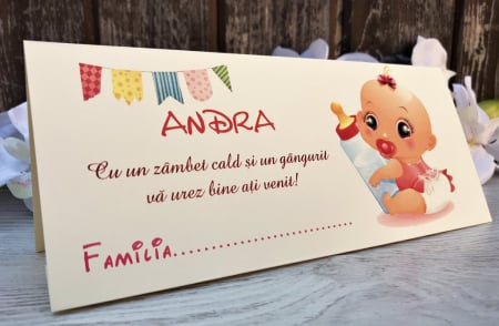 Plicuri de bani BOTEZ - plic de bani - Bebelusa (crem satinat)