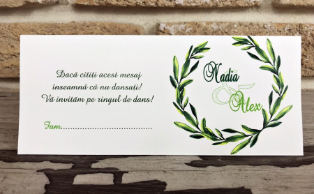 Plicuri de bani NUNTA - plic de bani - Frunze de Maslin