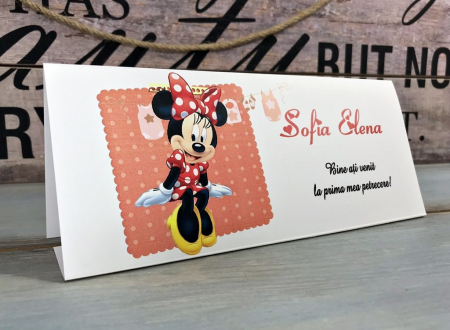 Plicuri de bani BOTEZ - Plic de bani Minnie MOUSE (model rosu)