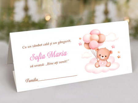 Plicuri de bani BOTEZ - Plic de bani Teddy ROZ