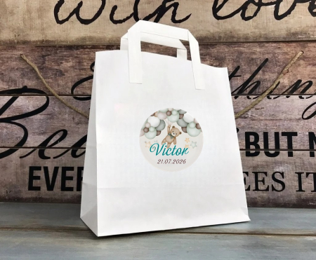 Cutii prajituri & pungi - Punga botez URSULET CT6