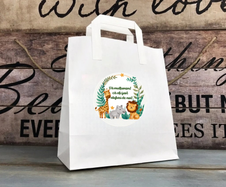 Cutii prajituri & pungi - Punga botez SAFARI