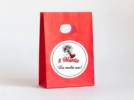 BOTEZ - Punga rosie CADOU 8 MARTIE 14x7x21cm