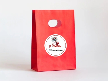 BOTEZ - Punga rosie CADOU 8 MARTIE 18x9x25 cm