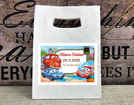 Cutii prajituri & pungi - Punta botez CARS
