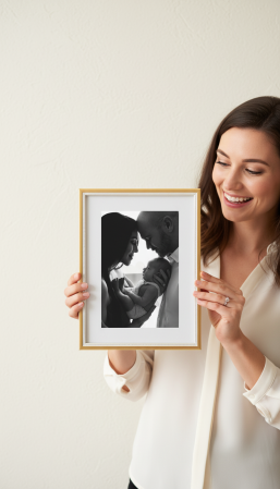 NUNTA - Rama foto aurie cu POZA 10x15 cm