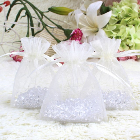 Saculet organza ALB  (9 cm x 7 cm) [1]