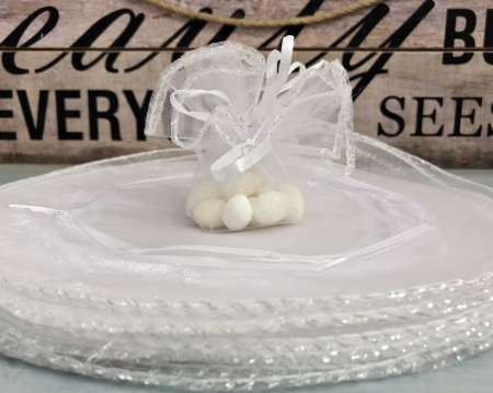 Decoratiuni NUNTA - Saculet organza ALB