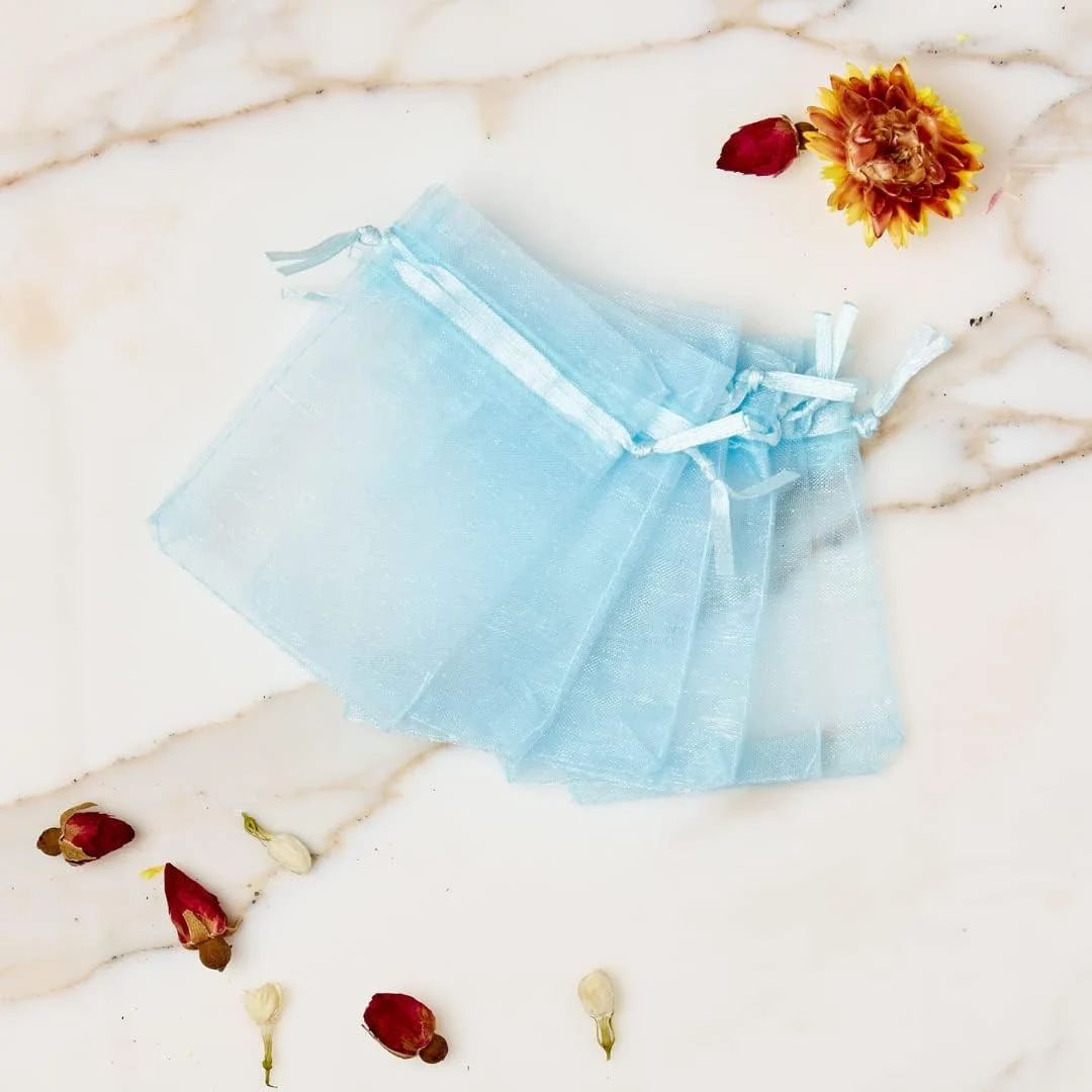 Marturii NUNTA - Saculet organza blue  (9 cm x 7 cm)
