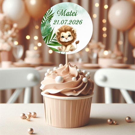 Banner nume & Props Candy Bar - Set 10 Topper BABY LION
