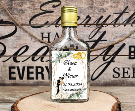 Sticla 200 ml + dop metalic Greenery