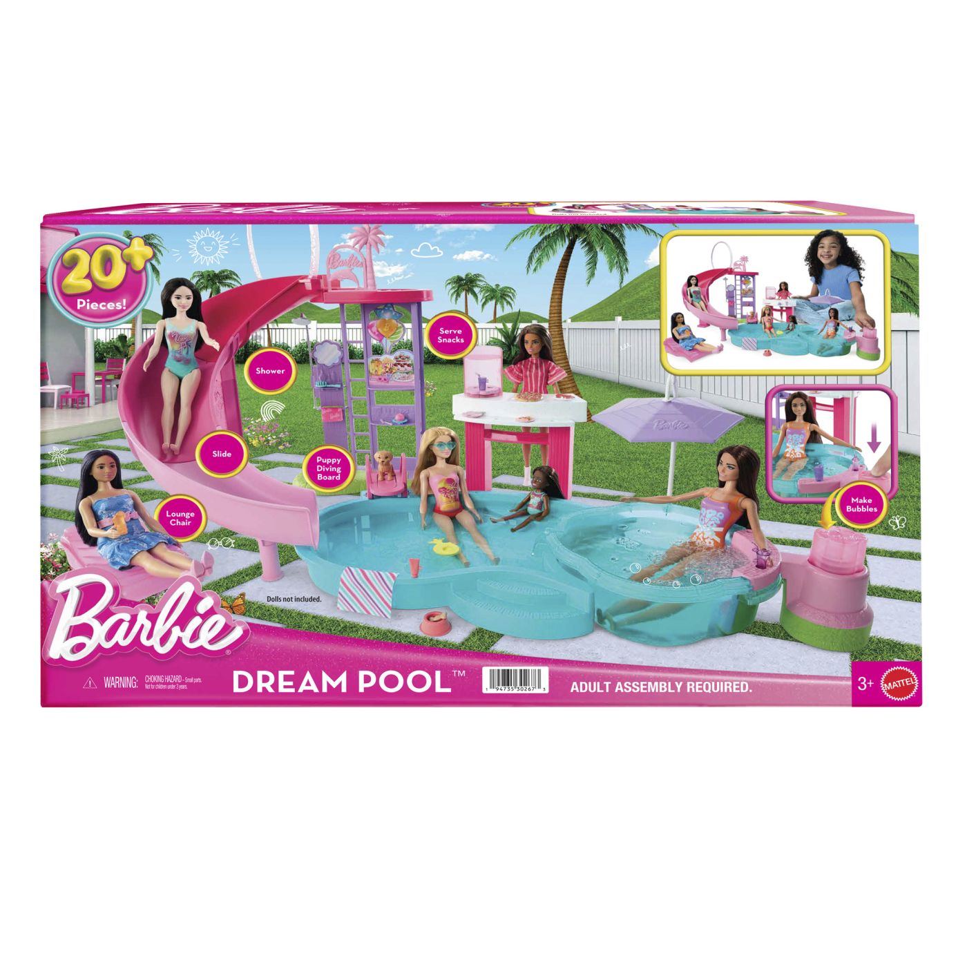 JOCURI SI JUCARII - Barbie Set de Joaca Piscina de Vis cu Accesorii include 5 piese detaliate - IoArtify.ro
