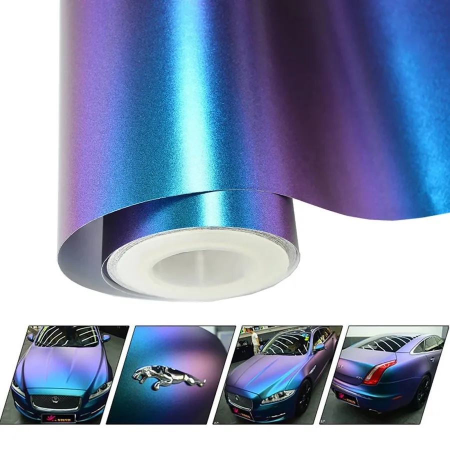 Folii colantare - Folie auto Cameleon Albastru/Violet pentru colantare integrala Termoplastica cu tehnologie BUBBLE FREE finisaj Lucios dimensiune 3,0m x 1,52m - IoArtify.ro