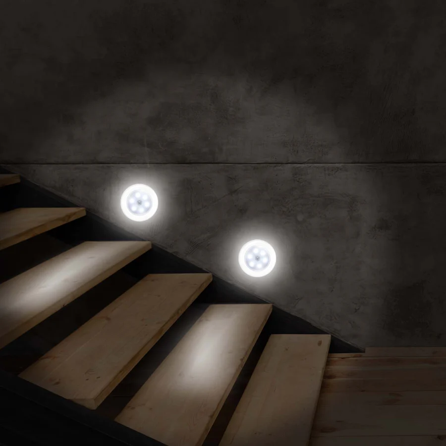 Set 6 Lampi LED Wireless autoadezive cu telecomanda pentru iluminat scari sau mobilier 12V – IoArtify.ro [2]