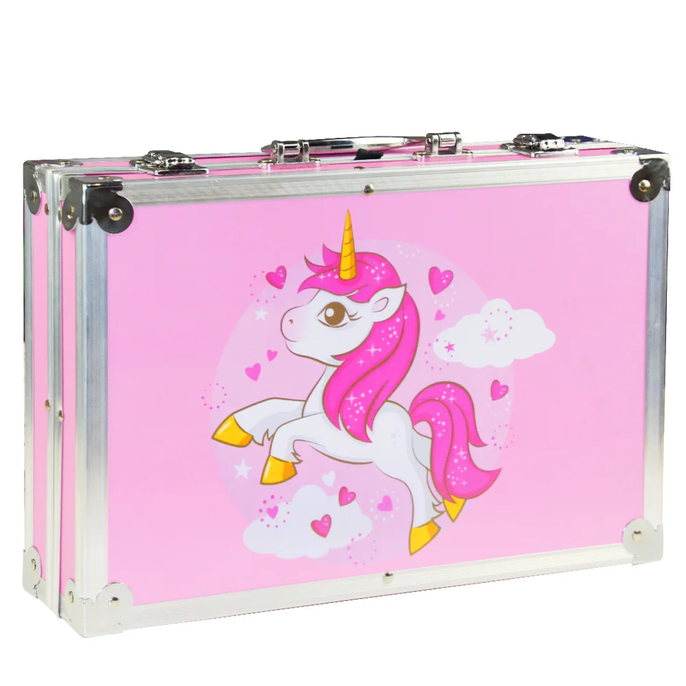 Set 145 piese pentru pictura pentru copii sau adulti pixuri creioane si vopsele cu geanta de transport roz unicorn model AVX-WT-MONETE145 - IoArtify.ro [6]