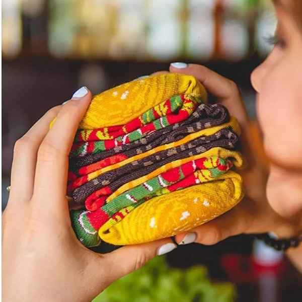 Set 3 Sosete XXL in Cutie Amuzata Model Hamburger Bumbac 100% – IoArtify.ro [2]