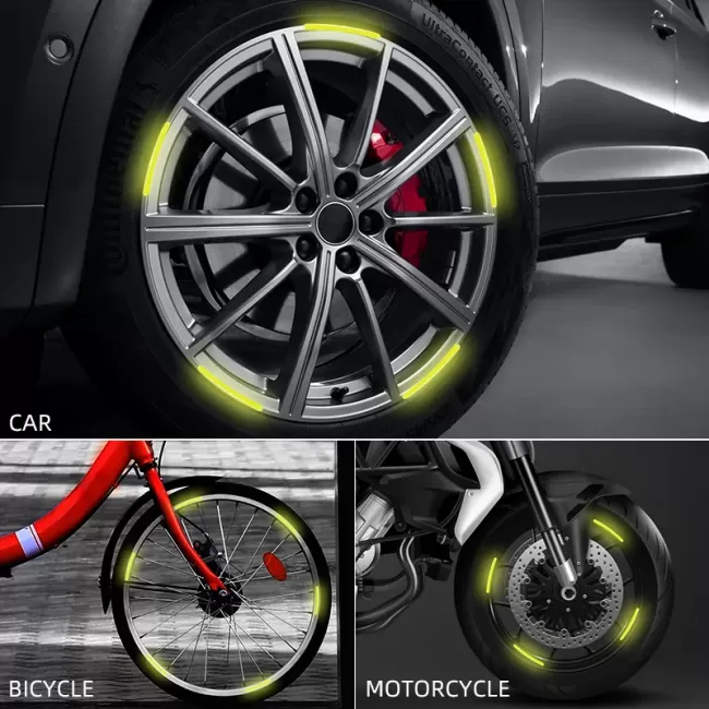 Accesorii Off-Road, ATV, QUAD, SSV - Set 20 Elemente Reflectorizante "Wheel Arch" Roșu pentru Autoturisme, Biciclete și Motociclete