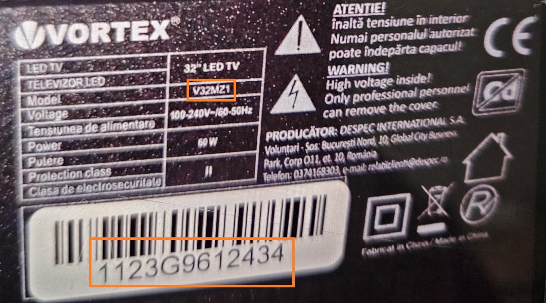 Telecomandă LED Vortex V32MZ1 32 inch Seria G și P [3]