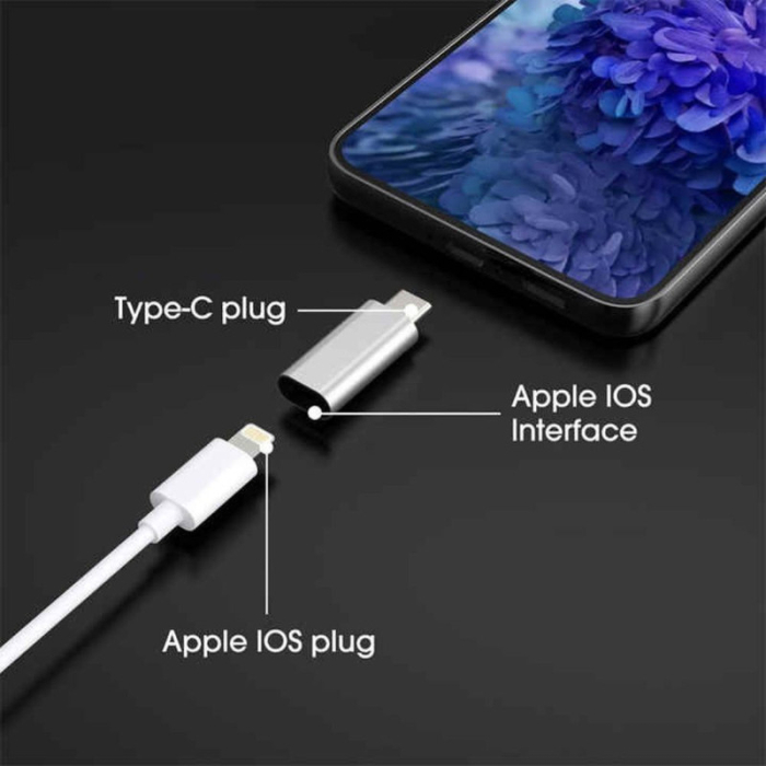 Adaptor Fast Charging Lightning Type-C 5A Argintiu Redare muzica Transfer date – IoArtify.ro [2]