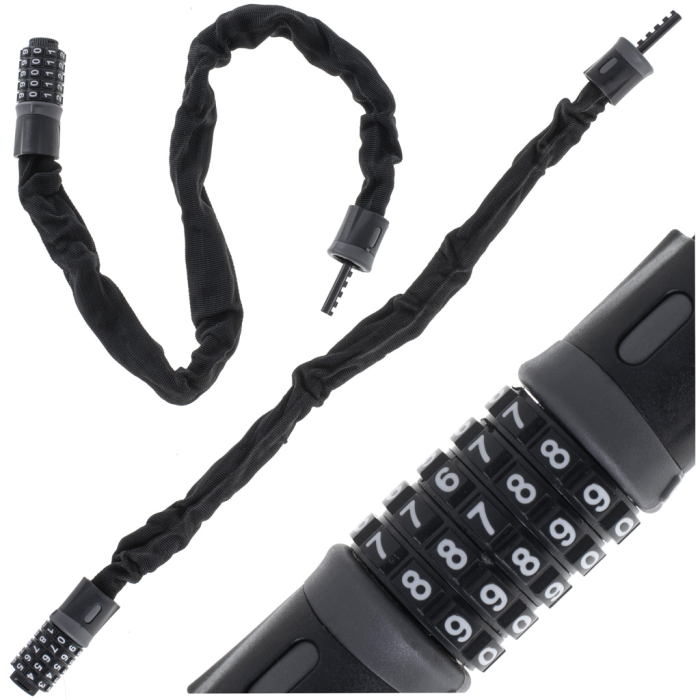 Antifurt bicicleta Dispozitiv de blocare biciclete Cifru cu 5 digits lungime 90cm culoare Neagra – IoArtify.ro [5]