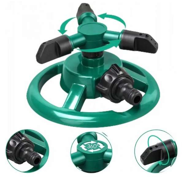 Aspersor Rotativ de Gradina cu 3 Brate Reglabile Rotire 360° cu 12 Duze – IoArtify.ro [3]