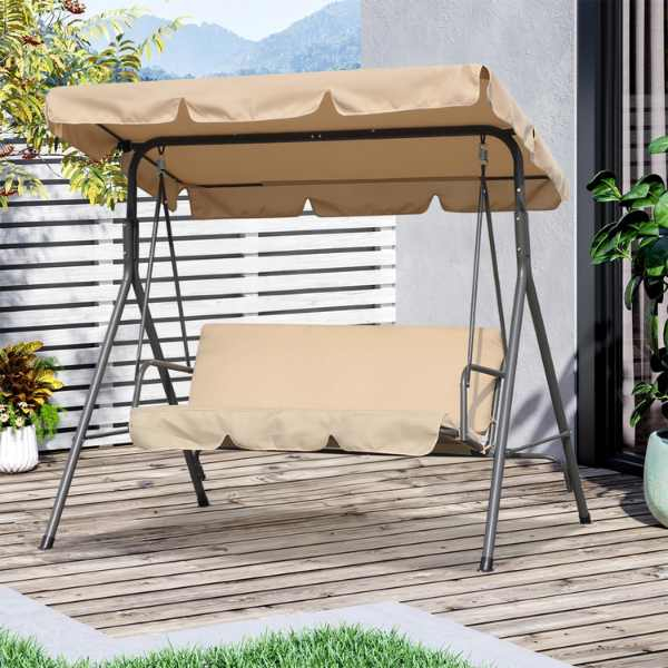 Balansoar de Gradina 3 Locuri Structura Metalica Rezistent UV 260 Kg – IoArtify.ro [6]