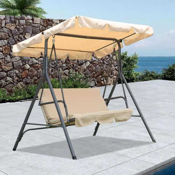 Balansoar de Gradina 3 Locuri Structura Metalica Rezistent UV 260 Kg – IoArtify.ro [5]