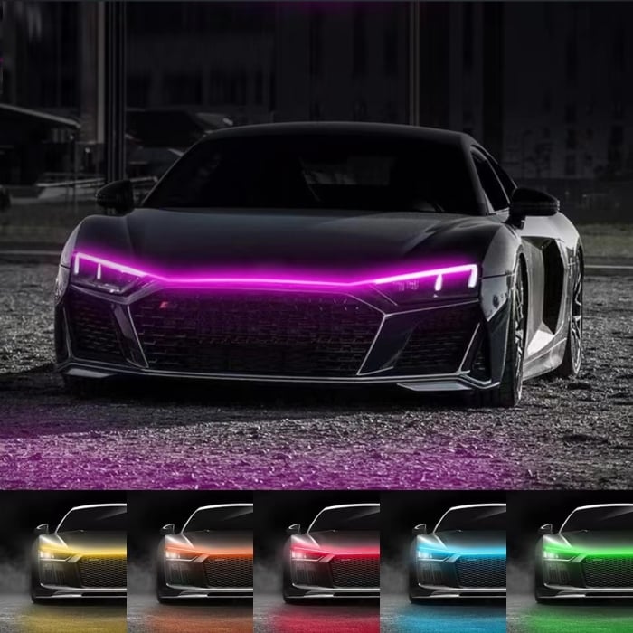 Banda LED RGB pentru decor auto, iluminare capotă, 12V, 180cm, rezistent IP68, pentru vehicule de competiții [1]