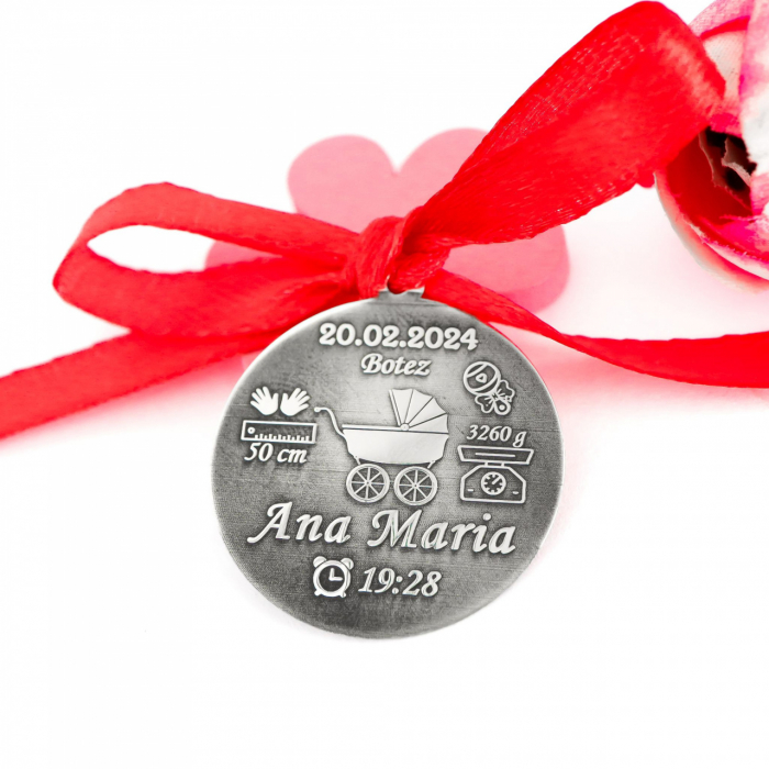 Bănuț Argint 2.5cm - personalizat 3D - bijuterie puritate și eleganță [2]