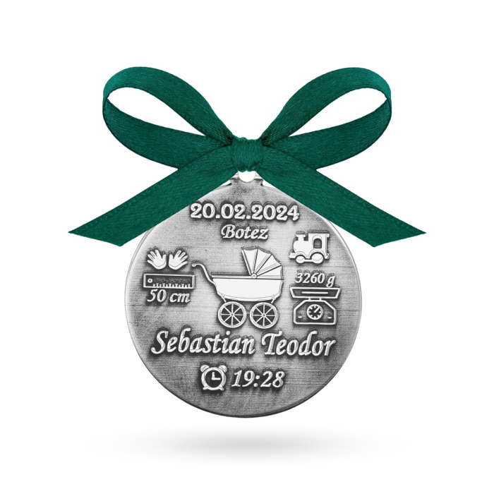 Bănuț Argint 2.5cm - personalizat 3D - bijuterie puritate și eleganță [4]