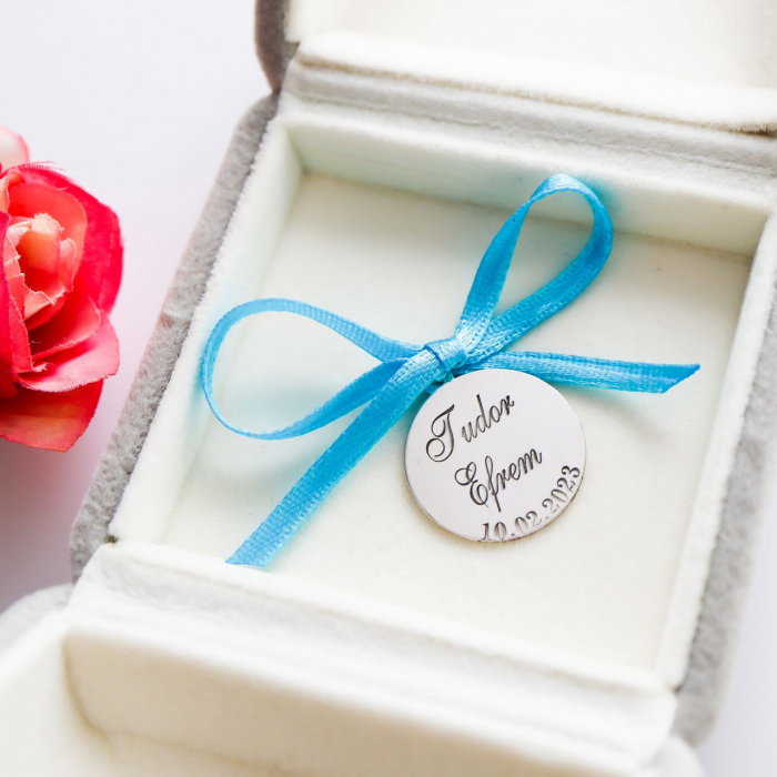 Bănuț Argint Personalizat - Bijuterie Botez Elegantă [3]