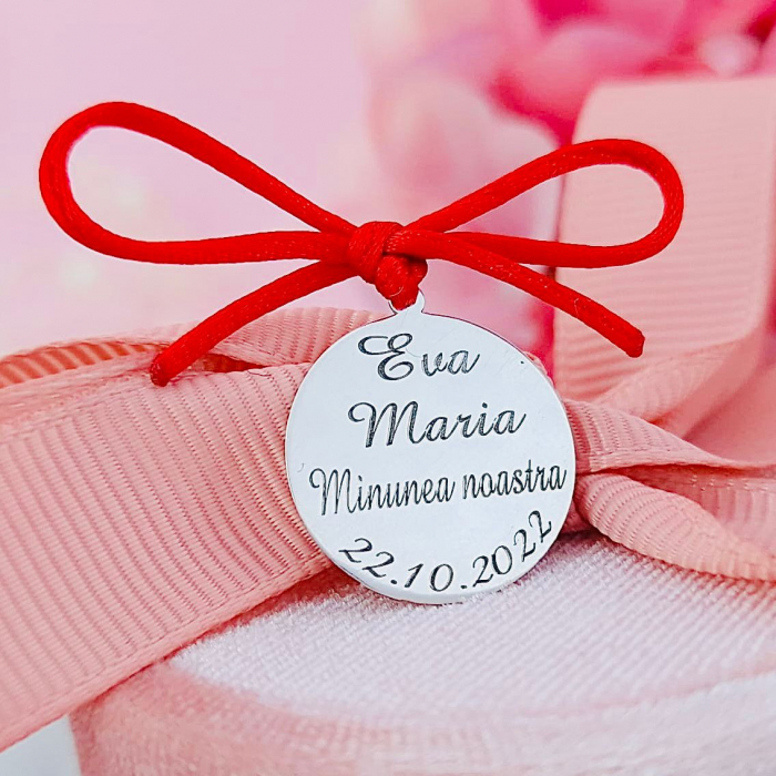 Bănuț Argint Personalizabil - Bijuterie Botez Scăldat Mot - Harta Stelară [2]