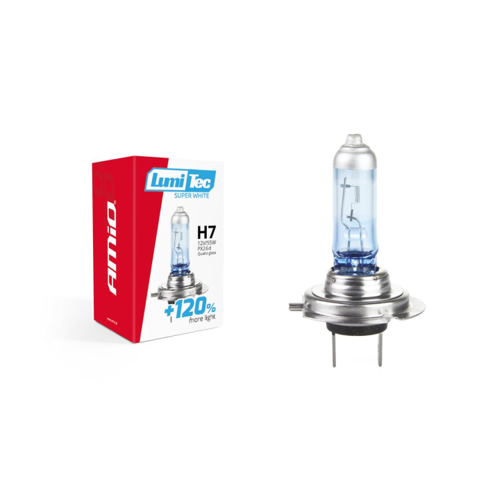 Bec Halogen H7 12V 55W LumiTec SuperWhite +120% – Lumina Albă, Siguranță și Vizibilitate Maximizată [1]