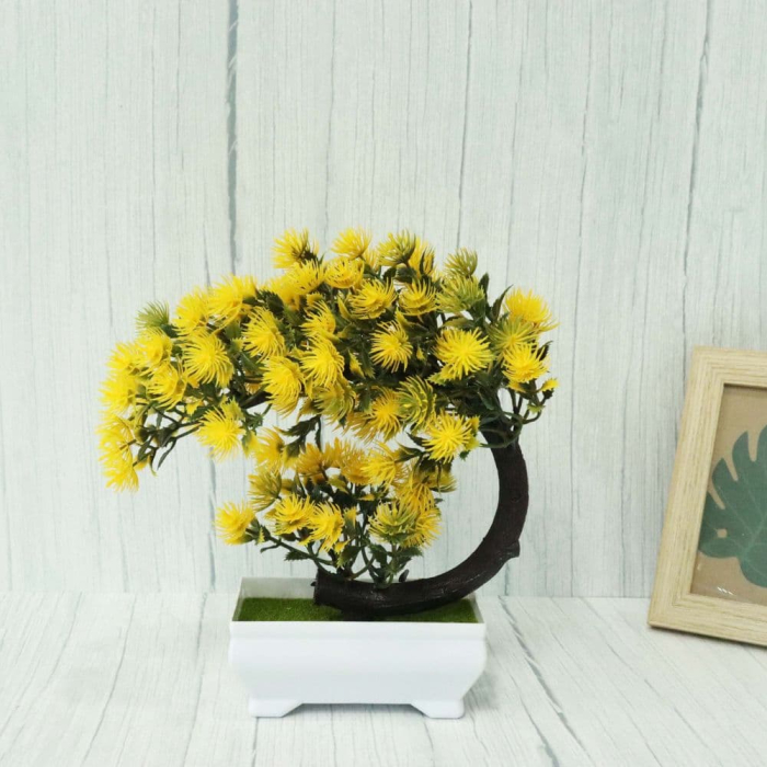 Bonsai decorativ artificial galben, 20 cm – eleganță și culoare pentru orice spațiu fără întreținere [10]